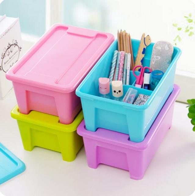 Multifunctional Desktop Free Partition Storage Box With Lid